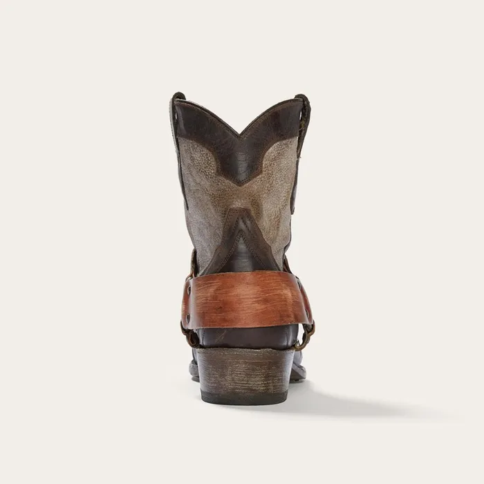 Western Women Stetson Jade Harness Ankle Boot Brown