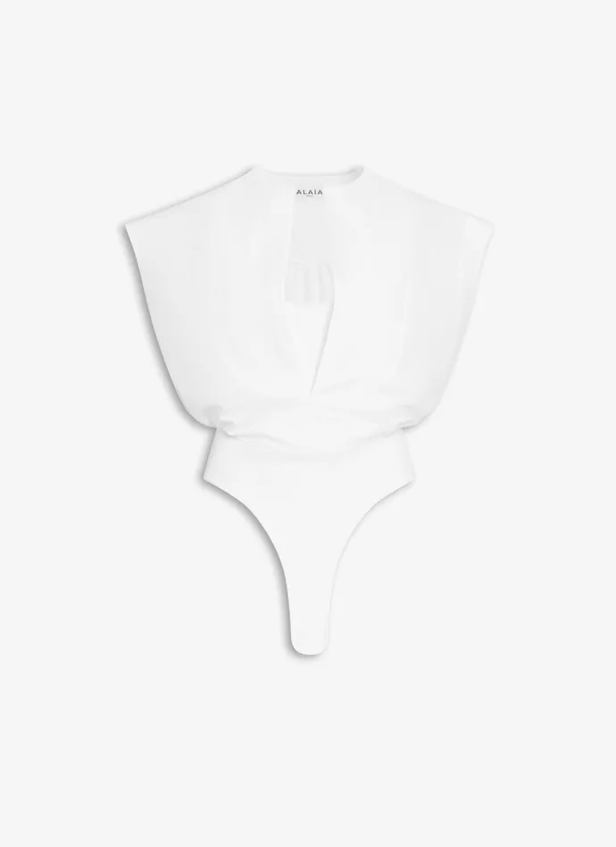White DICKEY BODY SHIRT Women Alaa Bodysuits and Leggings