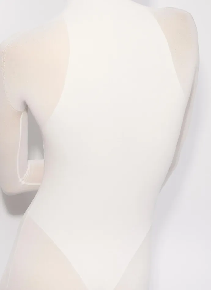 White Fitted Dress In Fine Knit Women Alaa Knitwear
