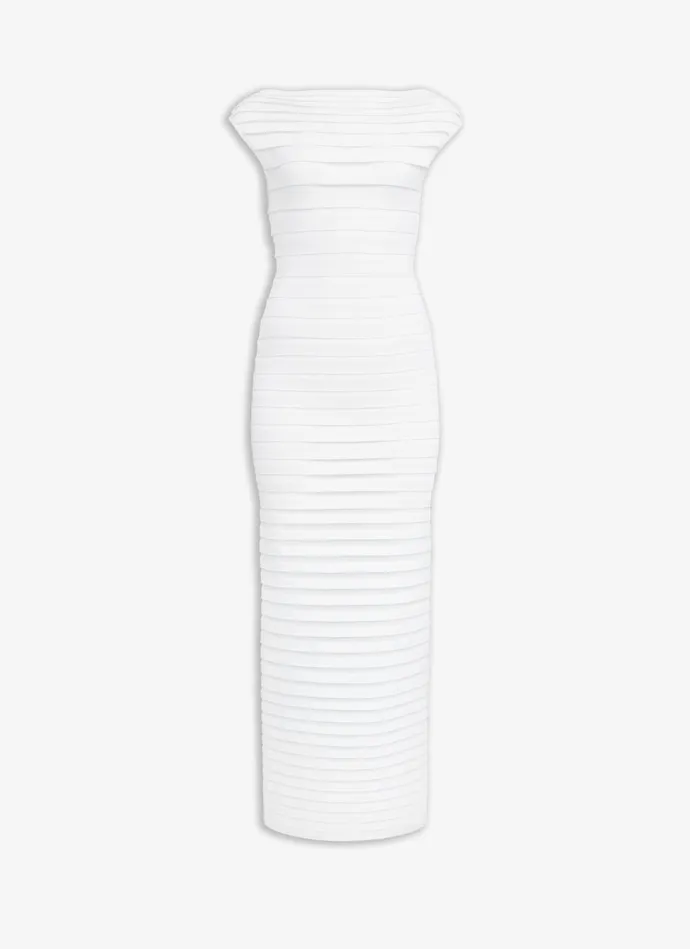 White TUBE SHEER MIDI DRESS Women Alaa Dresses