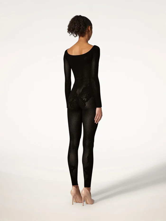 Wolford Lace Tattoo Jumpsuit Black Women Trousers and Jumpsuits