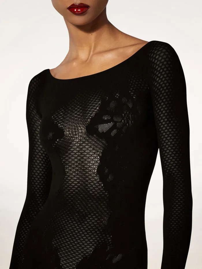 Wolford Lace Tattoo Jumpsuit Black Women Trousers and Jumpsuits