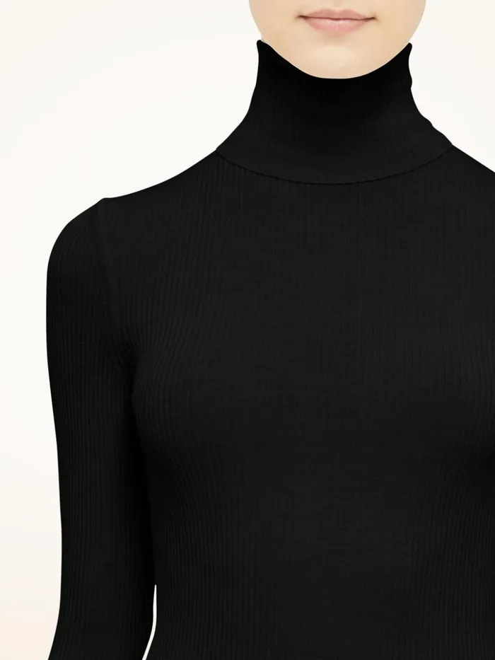Wolford Merino Fine Rib Top Long Sleeve Graphit Women Longsleeved Tops