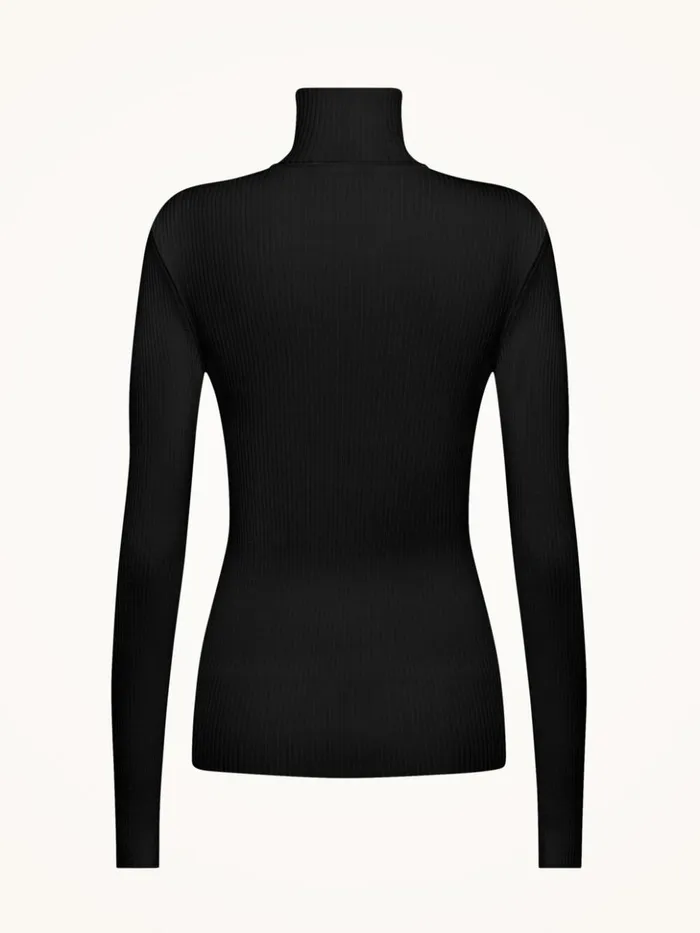 Wolford Merino Fine Rib Top Long Sleeve Graphit Women Longsleeved Tops