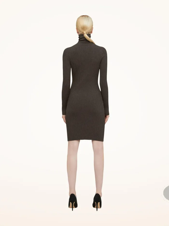 Wolford Merino Rib Dress Umber Women Dresses and Skirts