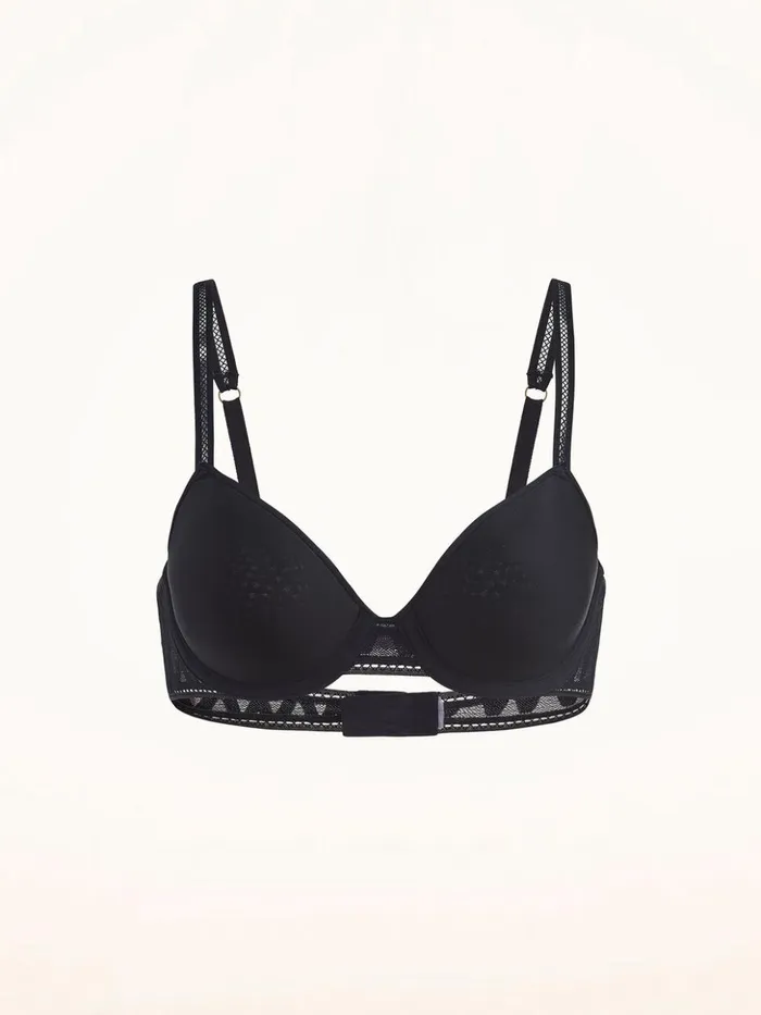 Wolford Net Logo Soft Cup Bra Black Women Bras