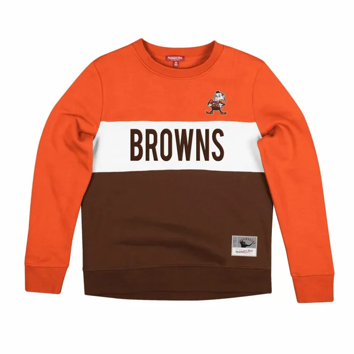 Women039s Hoodies and Sweatshirts Mitchell and Ness Women039s Color Block Crew 20 Cleveland Browns Women039s Hoodies and Sweatshirts Mitchell and Ness Women039s Color Block Crew 20 Cleveland Browns