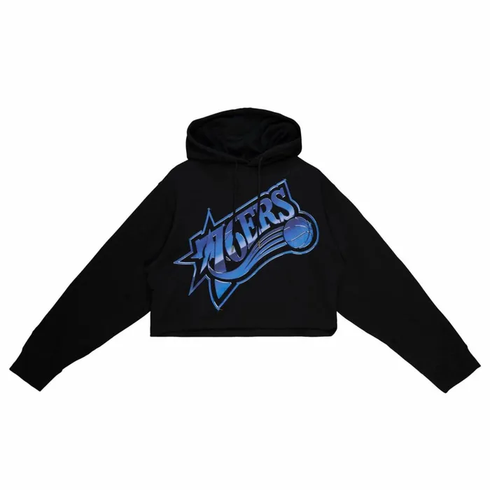 Women039s Hoodies and Sweatshirts Mitchell and Ness Womens Big Face 40 Crop Hoodie Philadelphia 76ers Women039s Hoodies and Sweatshirts Mitchell and Ness Womens Big Face 40 Crop Hoodie Philadelphia 76ers