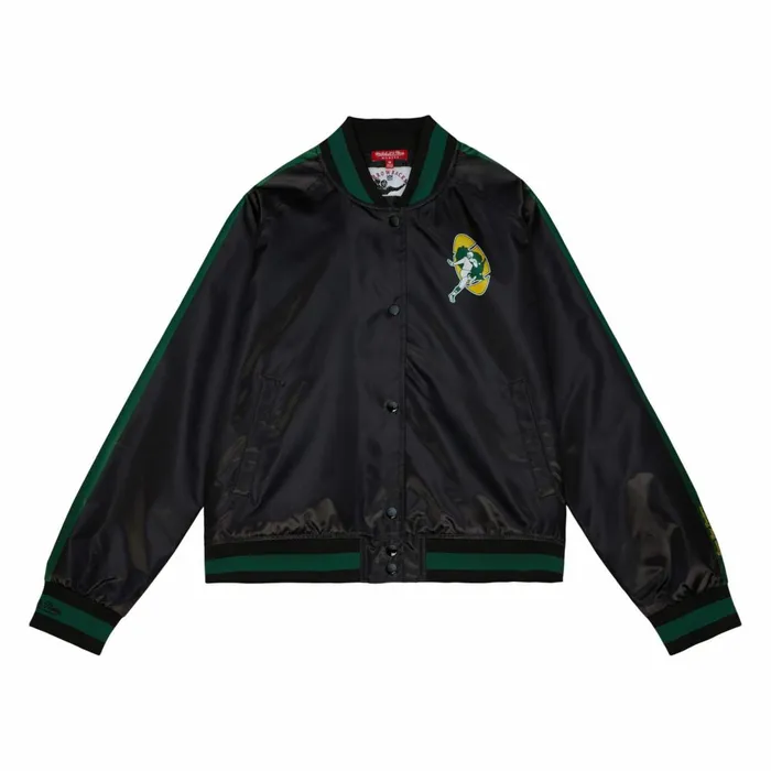 Women039s Jackets and Outerwear Mitchell and Ness Women039s Raglan Satin Jacket Green Bay Packers Women039s Jackets and Outerwear Mitchell and Ness Women039s Raglan Satin Jacket Green Bay Packers