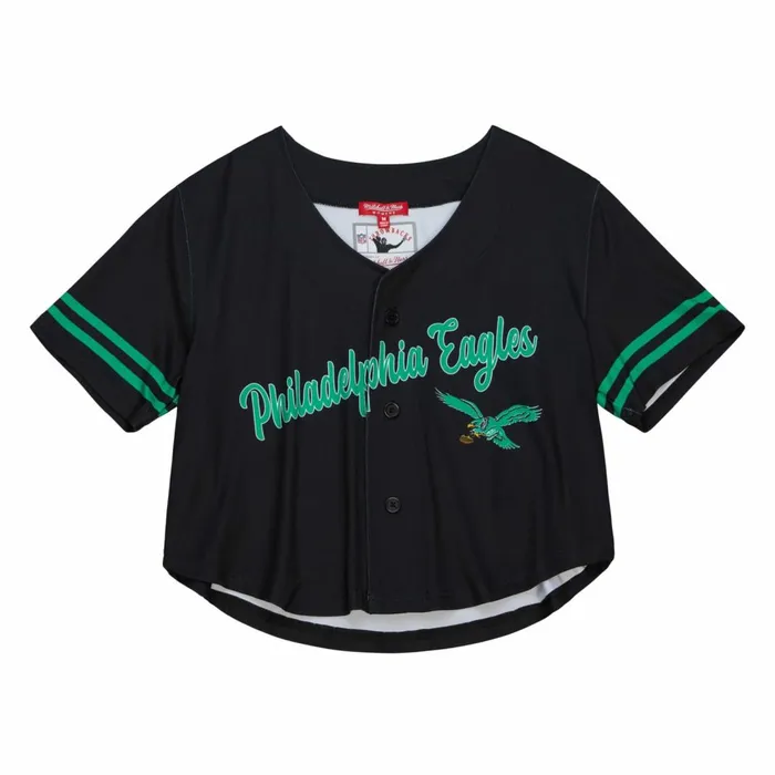 Women039s TShirts and Tops Mitchell and Ness Women039s SS Button Crop Philadelphia Eagles Women039s TShirts and Tops Mitchell and Ness Women039s SS Button Crop Philadelphia Eagles