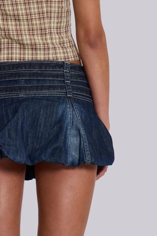 Women Alana Denim Puffball Micro Skirt Jaded London Denim Skirts