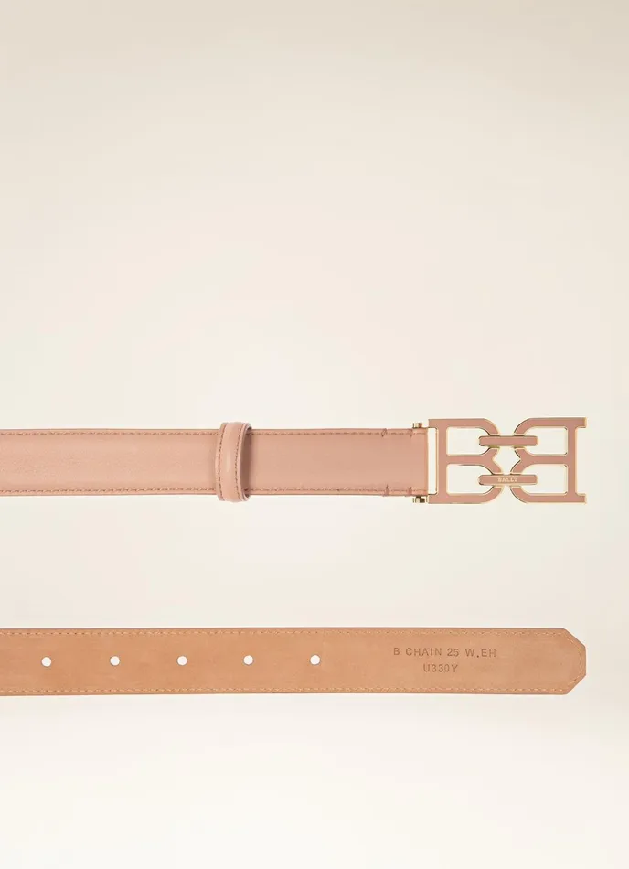 Women Bally Belts BChain 8211 Leather 25mm Belt In Blush Pink