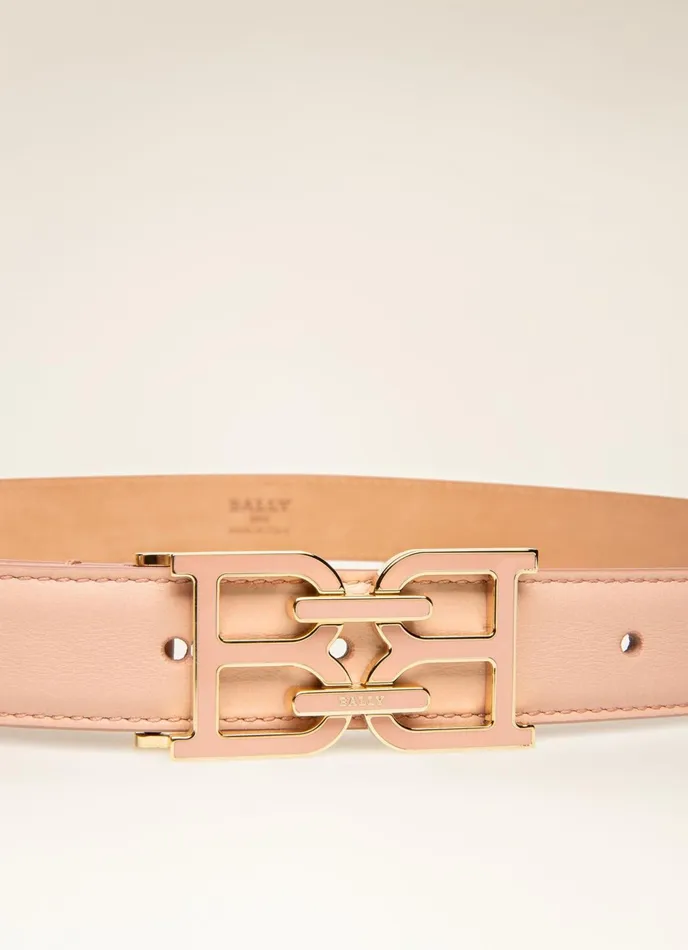 Women Bally Belts BChain 8211 Leather 25mm Belt In Blush Pink