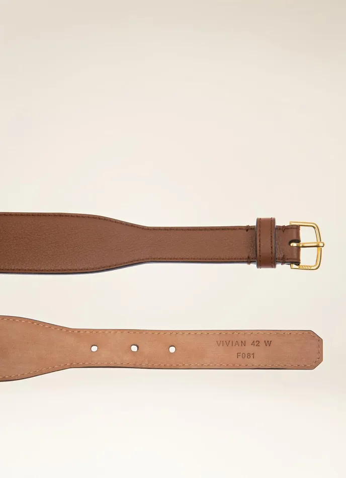 Women Bally Belts Vivian 8211 Leather 42mm Belt In Brown