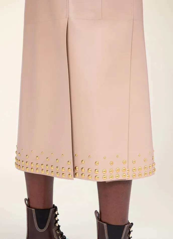 Women Bally Dresses And Skirts Leather Skirt 8211 Leather Skirt In Blush Pink