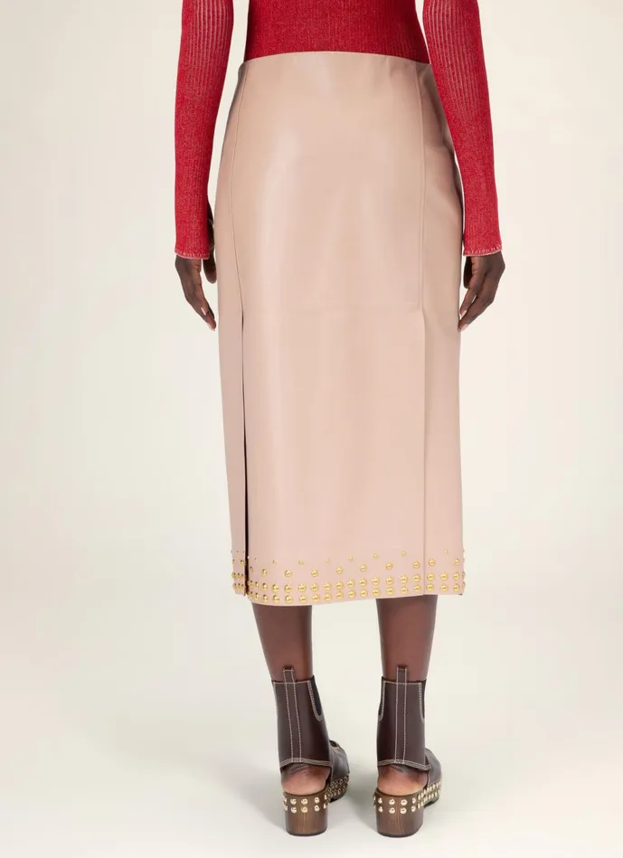 Women Bally Dresses And Skirts Leather Skirt 8211 Leather Skirt In Blush Pink