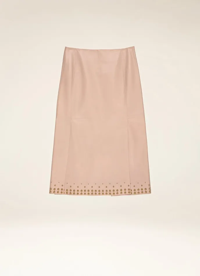 Women Bally Dresses And Skirts Leather Skirt 8211 Leather Skirt In Blush Pink