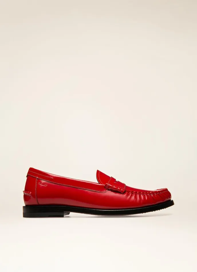 Women Bally Flats and Moccasins Coelo 8211 Leather Moccasins In Red
