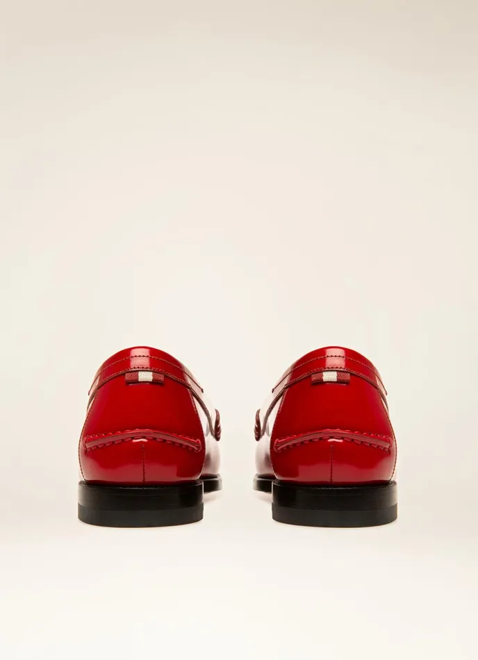 Women Bally Flats and Moccasins Coelo 8211 Leather Moccasins In Red