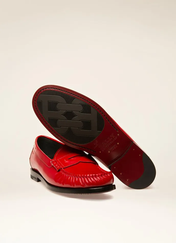 Women Bally Flats and Moccasins Coelo 8211 Leather Moccasins In Red