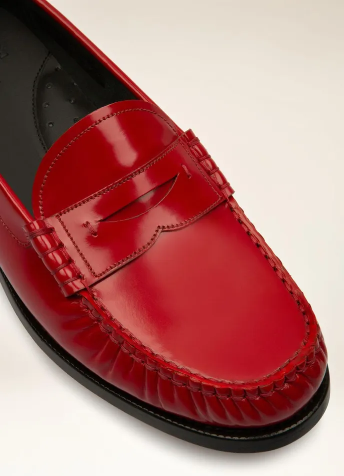 Women Bally Flats and Moccasins Coelo 8211 Leather Moccasins In Red
