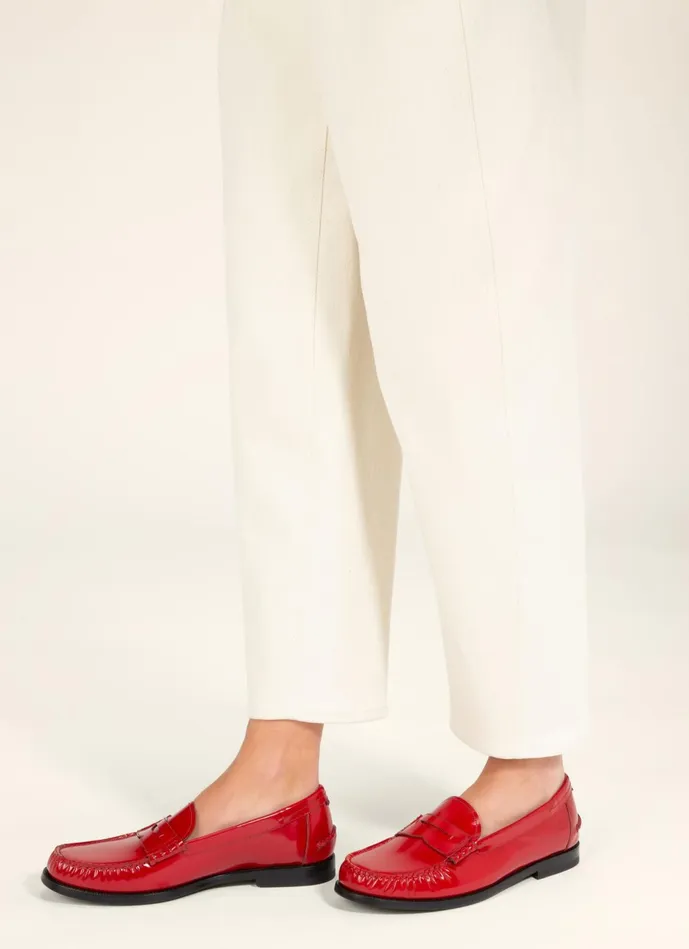 Women Bally Flats and Moccasins Coelo 8211 Leather Moccasins In Red