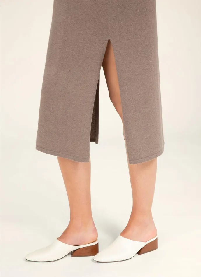 Women Bally Knitwear Knitted Dress 8211 Wool and Cashmere Dress In Beige