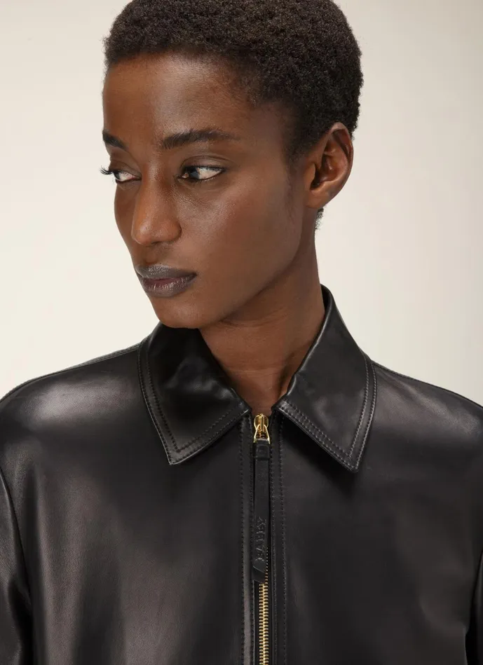 Women Bally Leather Leather Jacket 8211 Leather Outerwear In Black