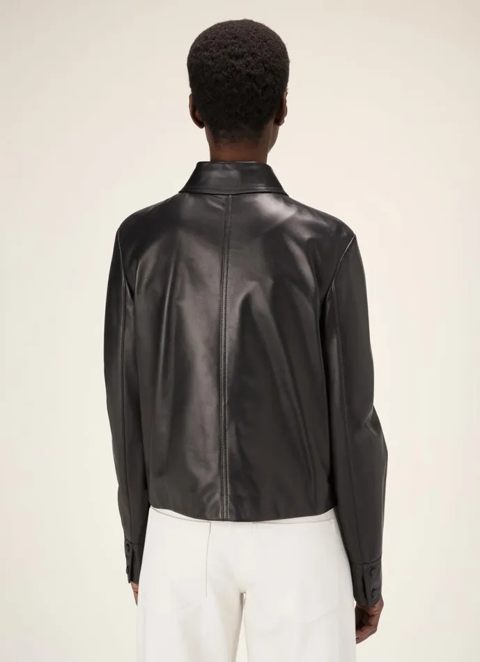 Women Bally Leather Leather Jacket 8211 Leather Outerwear In Black