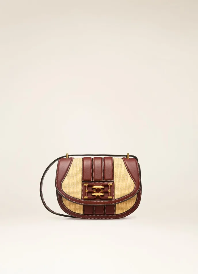 Women Bally Mini And Belt Bags Baily 8211 Fabric and Leather Minibag In Natural and Heritage Red