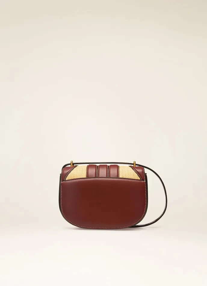 Women Bally Mini And Belt Bags Baily 8211 Fabric and Leather Minibag In Natural and Heritage Red