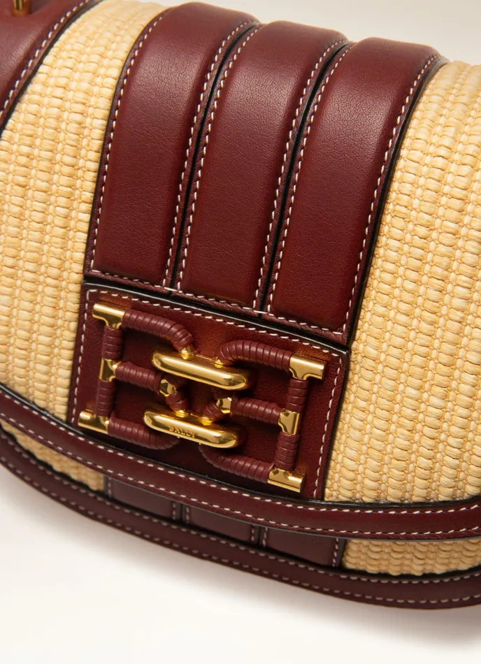 Women Bally Mini And Belt Bags Baily 8211 Fabric and Leather Minibag In Natural and Heritage Red