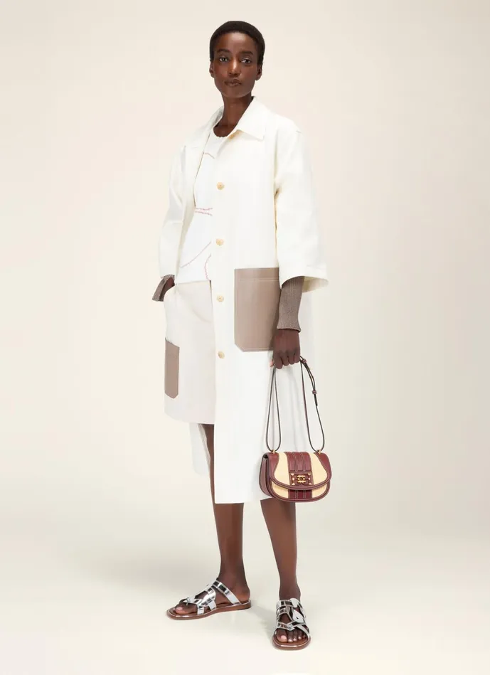 Women Bally Mini And Belt Bags Baily 8211 Fabric and Leather Minibag In Natural and Heritage Red