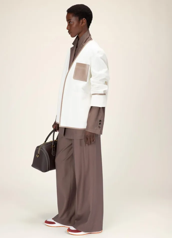 Women Bally Pants Belted Trousers 8211 Silk and Wool Pants In Beige