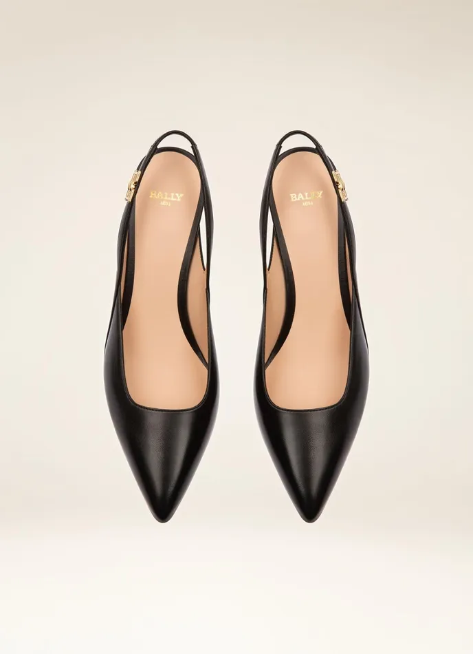 Women Bally Pumps Edeline 8211 Leather Slingback Pumps In Black