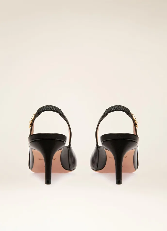 Women Bally Pumps Edeline 8211 Leather Slingback Pumps In Black