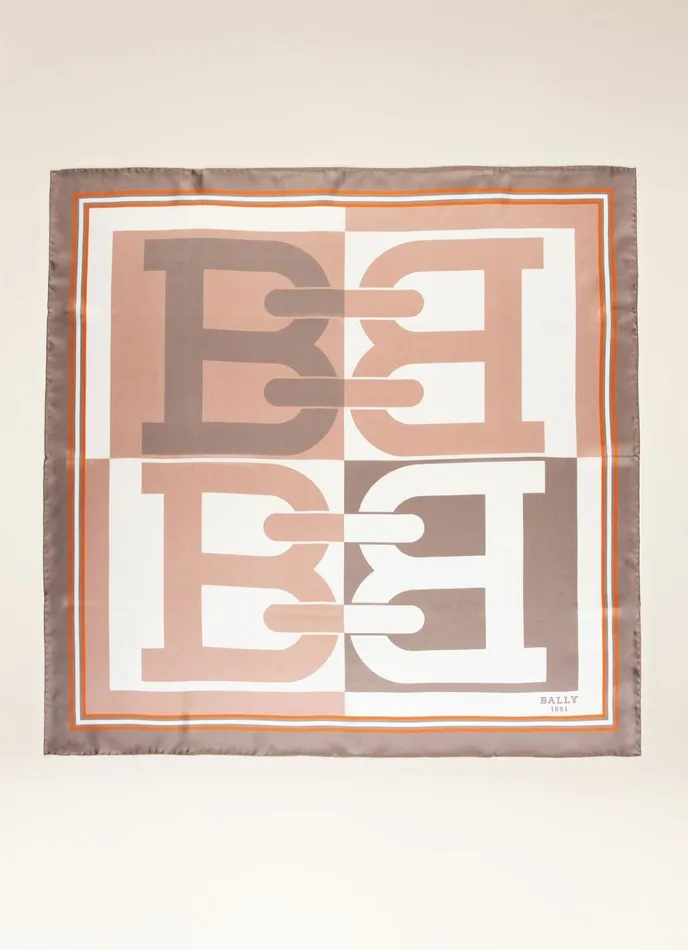 Women Bally Scarves BChain Scarf 8211 Silk Accessory In Beige