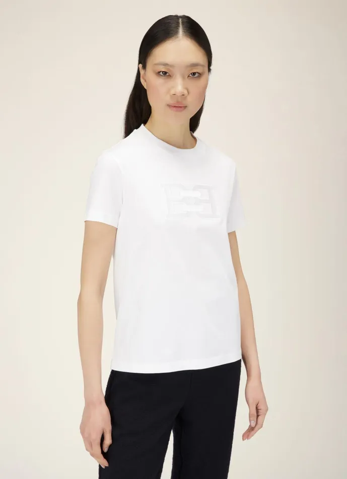 Women Bally Tops BChain TShirt 8211 Organic Cotton TShirt In White