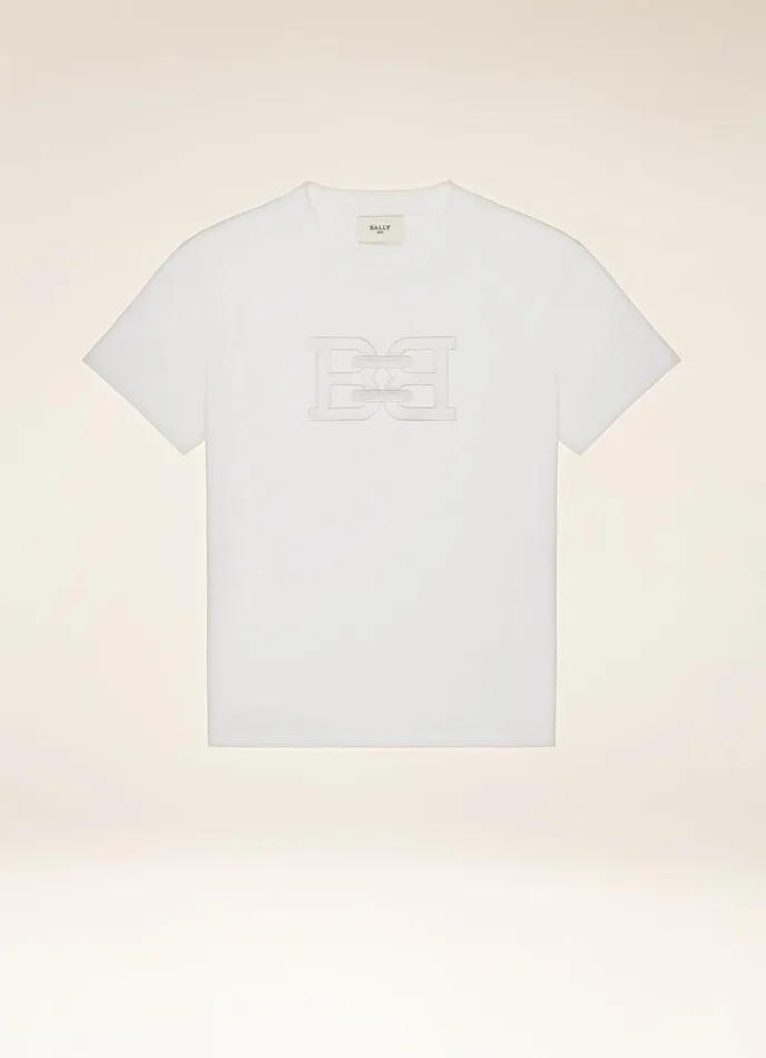 Women Bally Tops BChain TShirt 8211 Organic Cotton TShirt In White