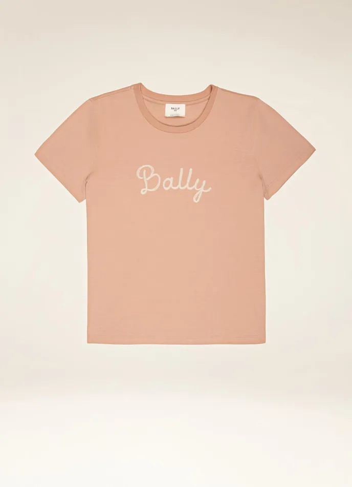Women Bally Tops Logo Tshirt 8211 Cotton Top In Pink