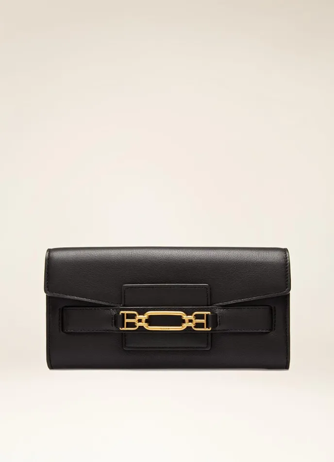 Women Bally Wallets Vinney 8211 Leather Continental Wallet In Black
