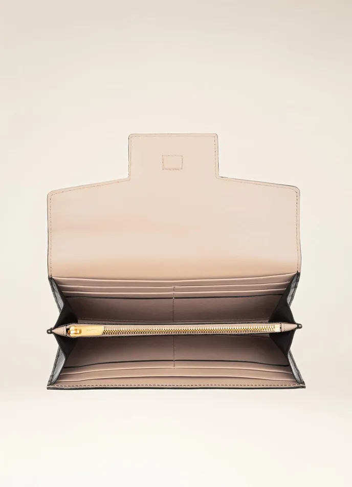 Women Bally Wallets Vinney 8211 Leather Continental Wallet In Black