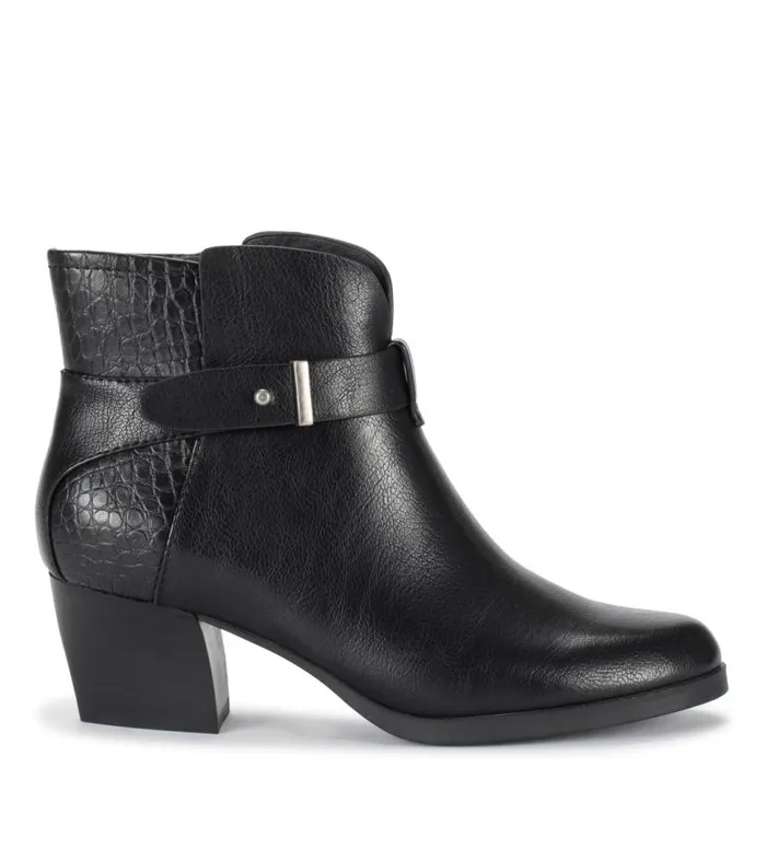 Women Baretraps Booties Lane Block Heel Bootie Black Croco Women Baretraps Booties Lane Block Heel Bootie Black Croco
