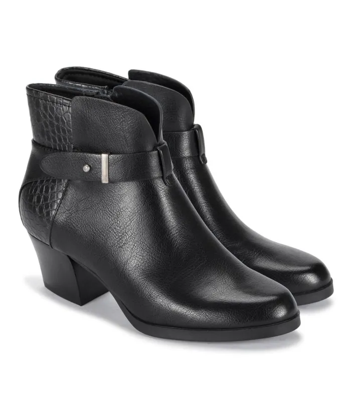 Women Baretraps Booties Lane Block Heel Bootie Black Croco Women Baretraps Booties Lane Block Heel Bootie Black Croco