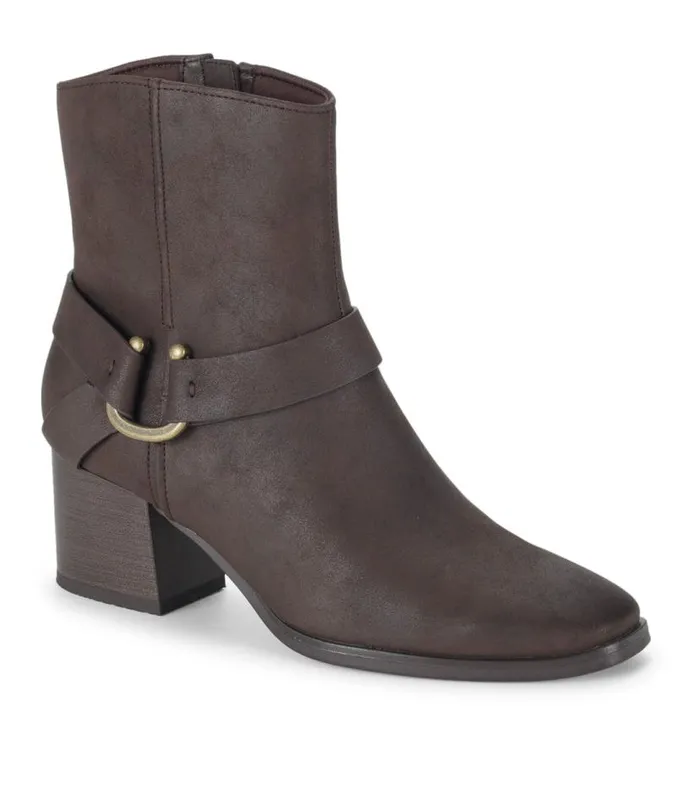 Women Baretraps Booties Tiana Block Heel Bootie Dark Brown