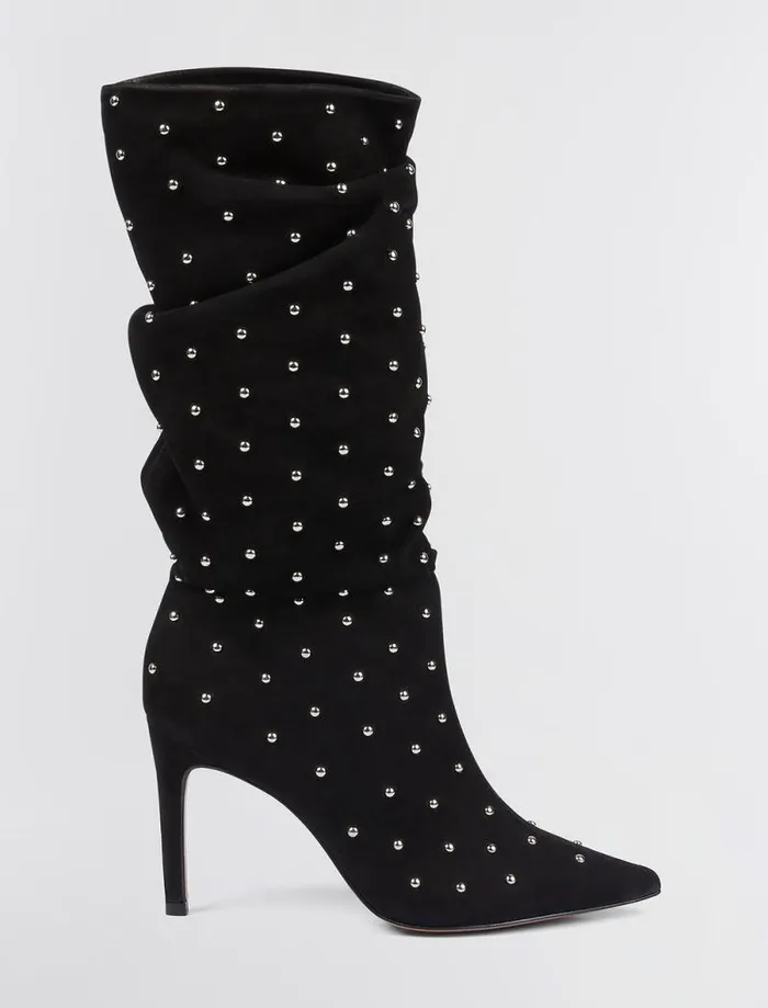 Women BCBG Shoes Toni Studded Tall Boot Black Stud Women BCBG Shoes Toni Studded Tall Boot Black Stud