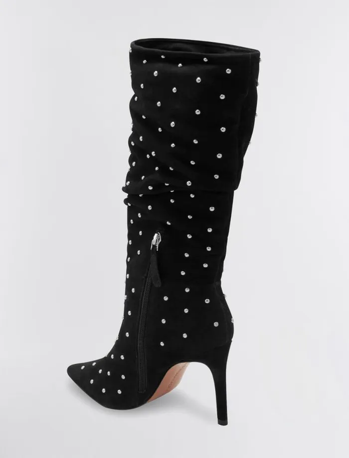 Women BCBG Shoes Toni Studded Tall Boot Black Stud Women BCBG Shoes Toni Studded Tall Boot Black Stud