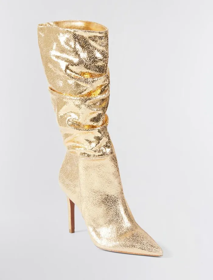 Women BCBG Shoes Toni Tall Boot Gold Crackle