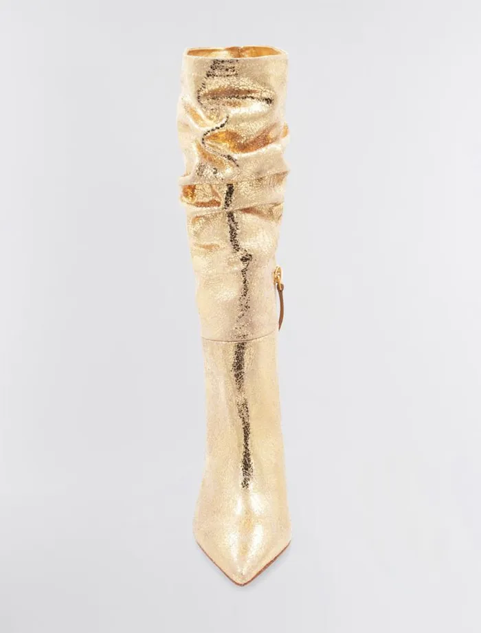 Women BCBG Shoes Toni Tall Boot Gold Crackle Women BCBG Shoes Toni Tall Boot Gold Crackle