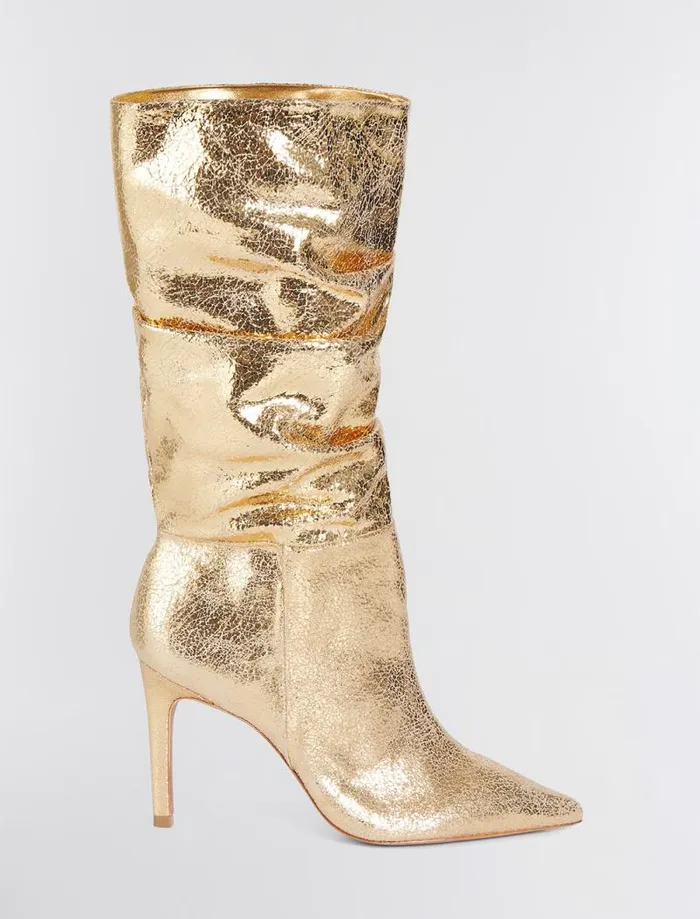 Women BCBG Shoes Toni Tall Boot Gold Crackle Women BCBG Shoes Toni Tall Boot Gold Crackle